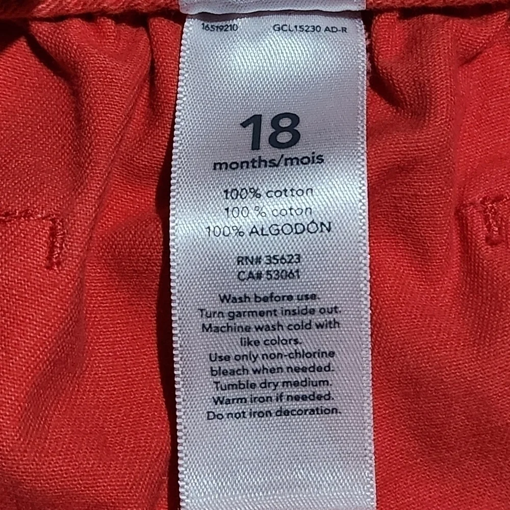 Carter's Salmon Color Toddler Pants Elastic Waist Size 18 Mo